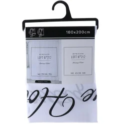 TENDANCE - Rideau de douche polyester 180x200cm - neo retro blanc
