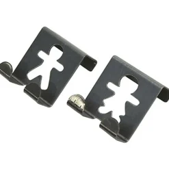 TENDANCE - Set 2 petites pateres bonhomme acier inoxydable a suspendre - chrome