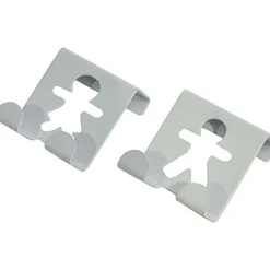 TENDANCE - Set 2 petites pateres bonhomme metal a suspendre - blanc