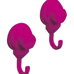 TENDANCE - Set de 2 crochets promo pp sur ventouses - fuchsia