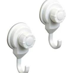 TENDANCE - Set de 2 crochets promo pp sur ventouses - blanc