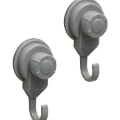 TENDANCE - Set de 2 crochets promo pp sur ventouses - gris