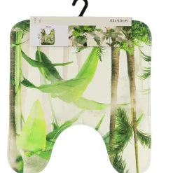 TENDANCE - Tapis contour wc microfibre imprime 45x50cm - oasis