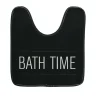 TENDANCE - Tapis contour wc microfibre imprime 45x50cm - neo retro noir