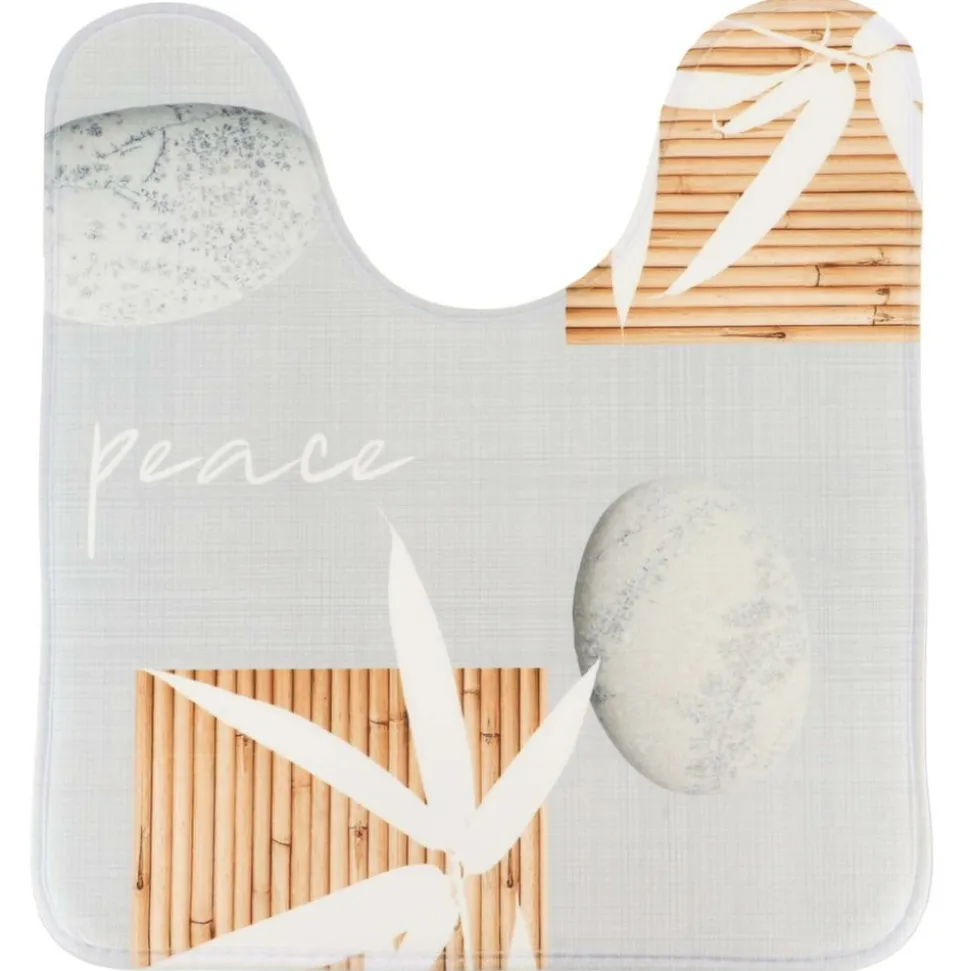 TENDANCE - Tapis contour wc microfibre imprime 45x50 cm - spirituality