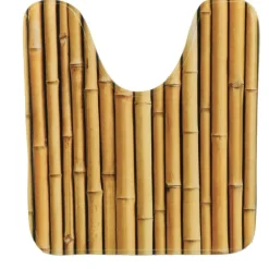 TENDANCE - Tapis contour wc microfibre imprime 45x50 cm - mekong