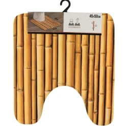 TENDANCE - Tapis contour wc microfibre imprime 45x50 cm - mekong