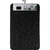 TENDANCE - Tapis memoire de forme microfibre galet 50x80cm - noir