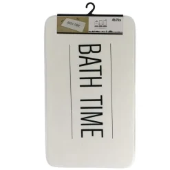 TENDANCE - Tapis microfibre imprime 45x75cm - neo retro blanc