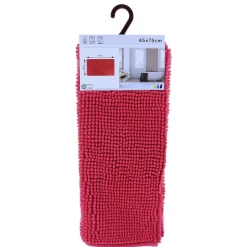 TENDANCE - Tapis microfibre boules uni 45x75cm - fuchsia