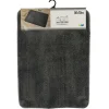 TENDANCE - Tapis microfibre doux dessous latex 50x70cm - gris fonce