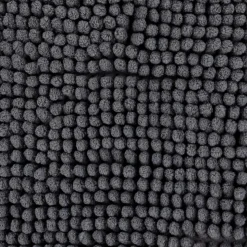 TENDANCE - Tapis microfibre boules uni 45x75cm- gris fonce