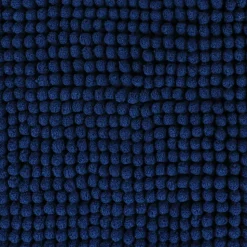 TENDANCE - Tapis microfibre boules uni 45x75cm - bleu marine