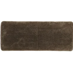 TENDANCE - Tapis microfibre double vasque 50x120cm - marron