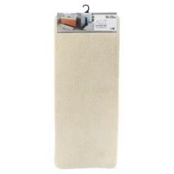 TENDANCE - Tapis microfibre double vasque 50x120cm - naturel