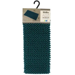 TENDANCE - Tapis microfibre boules 50x80 cm - bleu paon