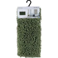 TENDANCE - Tapis microfibre petite chenille 50x80 cm - kaki