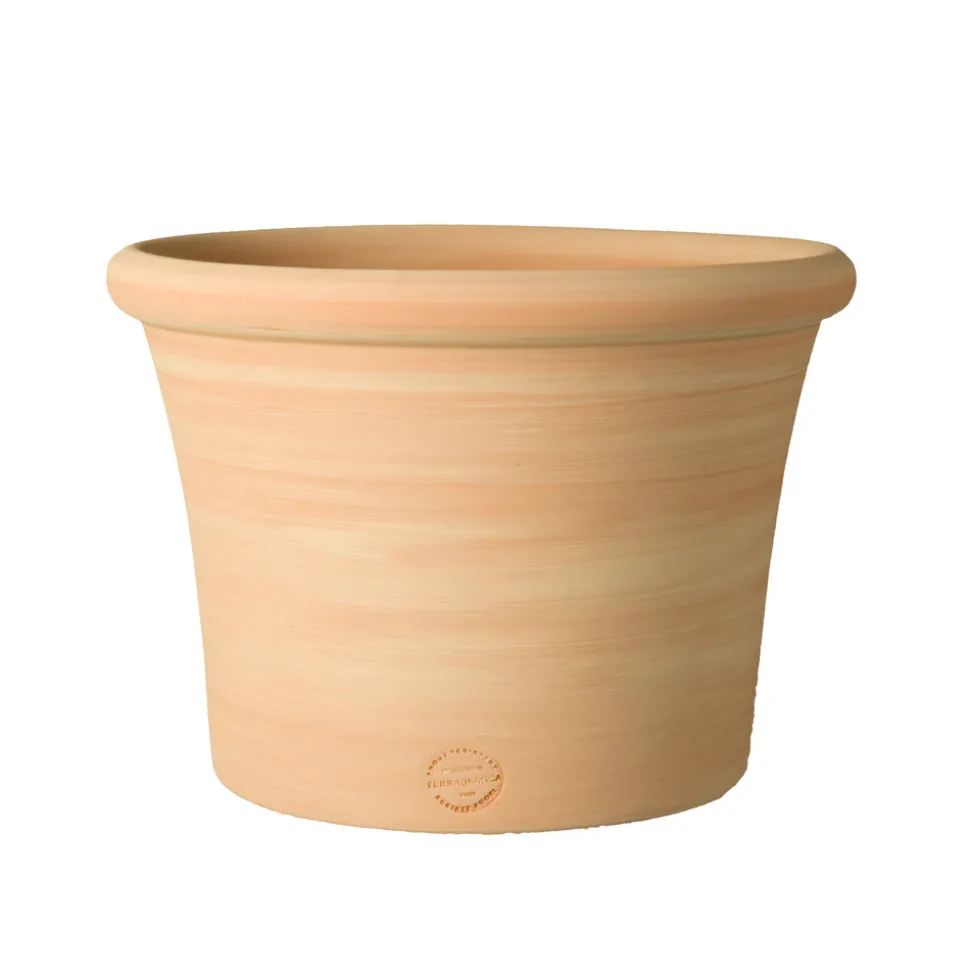 TERRABLANCA - Pot Cocio Liso, en terre cuite claire Ø 40 x H. 29 cm