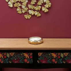 THE HOME DECO FACTORY - Bougie parfumée en céramique or du temps 3 mèches