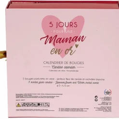 THE HOME DECO FACTORY - Coffret 5 bougies 5 jours pour une maman en or