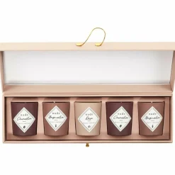 THE HOME DECO FACTORY - Coffret 5 bougies parfumées nude