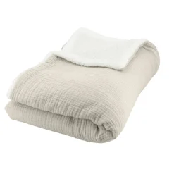 TISSERAY - Tisseray - plaid sherpa et gaze de coton