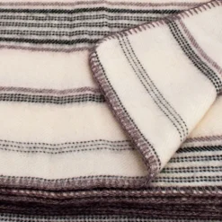 TOISON D'OR - Toison d'or - plaid laine et mohair à rayure