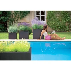 TRUFFAUT - Cube Jin, anthracite L. 30,5 x l. 30 x H. 30 cm