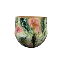 TS COLLECTION - Cache-pot 'Monstera Mystery', en métal époxy - D.28xH.25cm