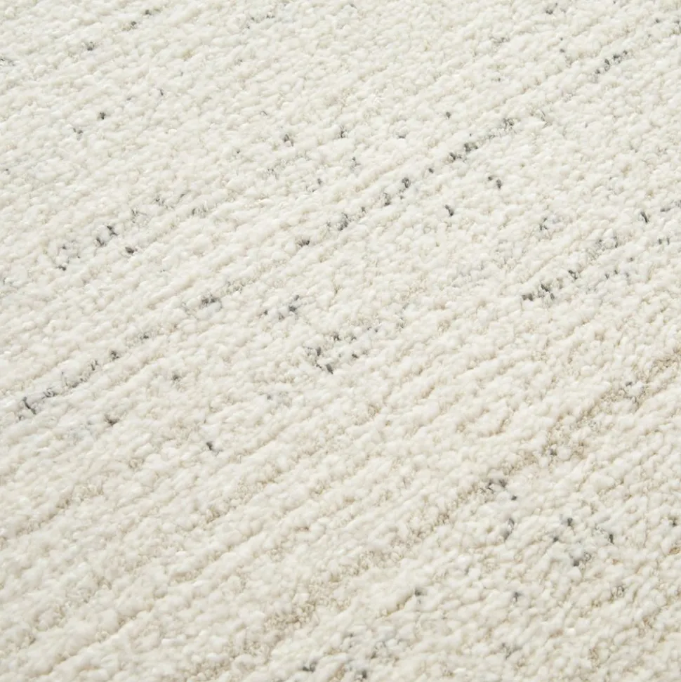 UNAMOURDETAPIS - Tapis chambre 160x230 tissé crème rectangle motif faux uni glacia 1