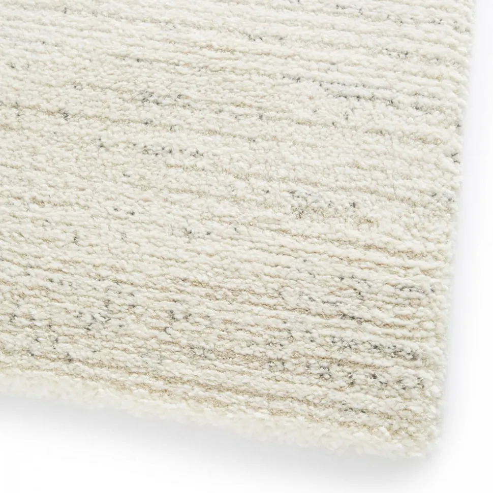 UNAMOURDETAPIS - Tapis chambre 160x230 tissé crème rectangle motif faux uni glacia 1