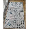 UNAMOURDETAPIS - Tapis de cuisine 150x220 marron et bleu , facile d'entretien lyn11 caroment a