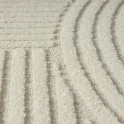 UNAMOURDETAPIS - Tapis de couloir 80x300 tissã© crã¨me rectangle motif simple lyn9 cernan b