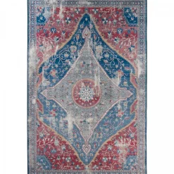 UNAMOURDETAPIS - Tapis de cuisine 120x170 lyn11 meda 2 rouge, facile d'entretien