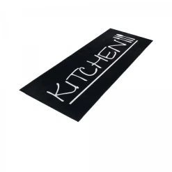 UNAMOURDETAPIS - Tapis de cuisine 50x180 noir et blanc , facile d'entretien lyn11 imp