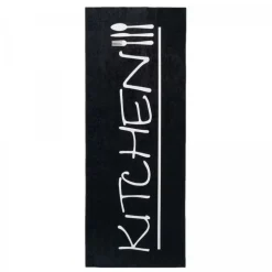 UNAMOURDETAPIS - Tapis de cuisine 50x120 noir et blanc , facile d'entretien lyn11 imp