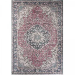 UNAMOURDETAPIS - Tapis de cuisine 80x120 lyn11 meda 1 bordeaux, facile d'entretien