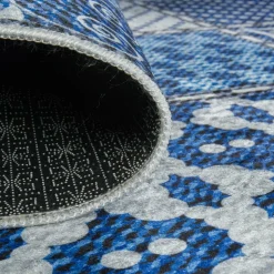 UNAMOURDETAPIS - Tapis de salon 200x290 lyn11 6men bleu, facile d'entretien