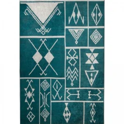 UNAMOURDETAPIS - Tapis de cuisine 80x120 lyn11 etnik vert, facile d'entretien