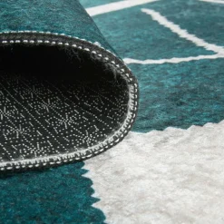 UNAMOURDETAPIS - Tapis de cuisine 80x120 lyn11 etnik vert, facile d'entretien