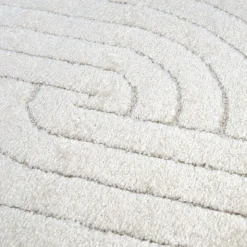 UNAMOURDETAPIS - Tapis d'entrée 80x150 lyn9 e crème, tapis ton sur ton moderne