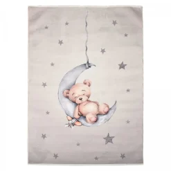 UNAMOURDETAPIS - Tapis enfant 120x170 bear gris, très doux et facile d'entretien