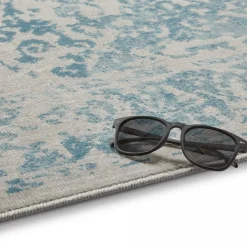 UNAMOURDETAPIS - Tapis entrée 160x230 tissé bleu rectangle motif ethnique lumin 3