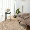UNAMOURDETAPIS - Tapis rond 200x200 rond jt rondi beige , tapis jute artisanal