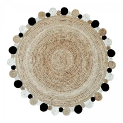 UNAMOURDETAPIS - Tapis rond 150x150 rond jt rondi beige , tapis jute artisanal