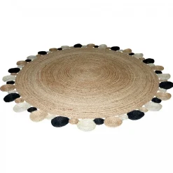 UNAMOURDETAPIS - Tapis rond 150x150 rond jt rondi beige , tapis jute artisanal