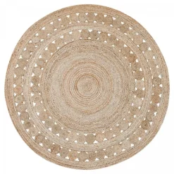 UNAMOURDETAPIS - Tapis rond 100x100 rond jt rondi beige , tapis jute artisanal
