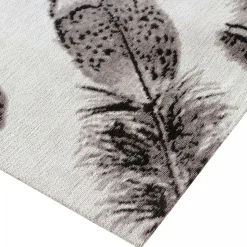 UNAMOURDETAPIS - Tapis salon 120x170 plumes gris , tapis en coton