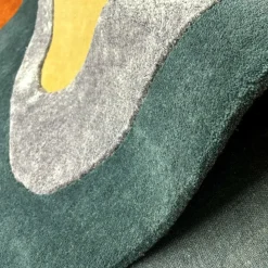 UNAMOURDETAPIS - Tapis salon 120x170 circlar multicolore , tapis en laine et viscose pour un aspect doux et soyeux