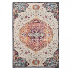 UNAMOURDETAPIS - Tapis vintage oriental 240x340 cm - lyn3 med - couleur : multicolore rouge beige bleu